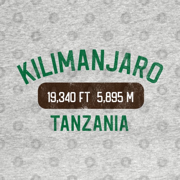 Mount Kilimanjaro - Tanzania - Highest Peak in Africa - Green Retro by TGKelly